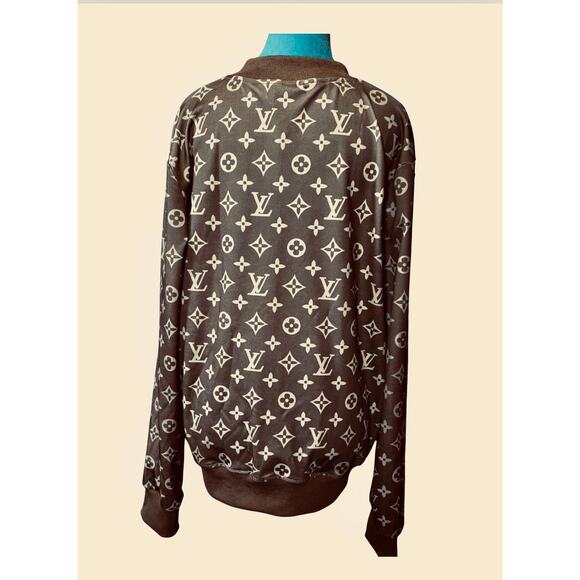 JACKET: Brown & Tan Monogram Design w/Zipper NWT - Picture 14 of 17